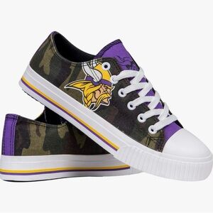 Vikings FOCO Women's NFL Vikings Camo Low Top Canvas Sneakers Shoes